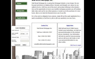 Wall Street Mortgage Homepage